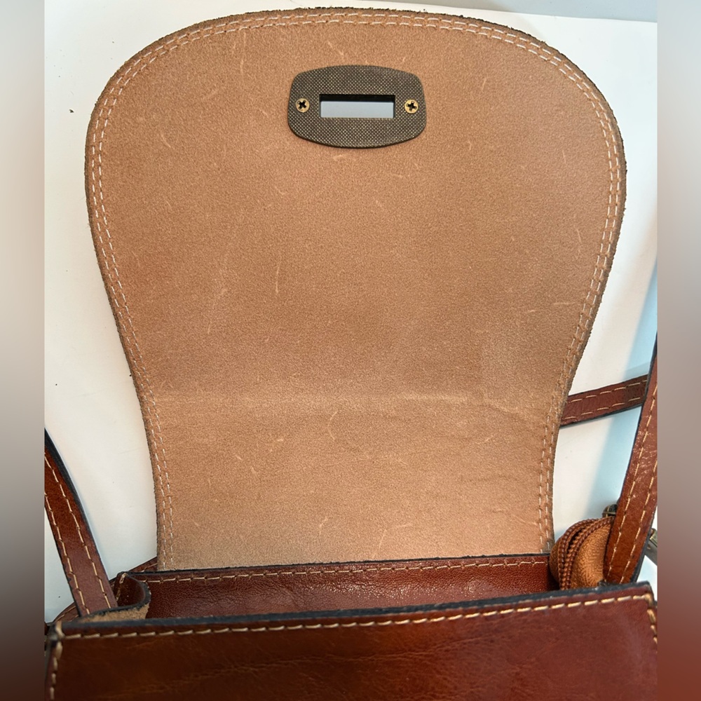 Vera Pelle Small Brown Leather Crossbody Bag Italy - Picture 5 of 12